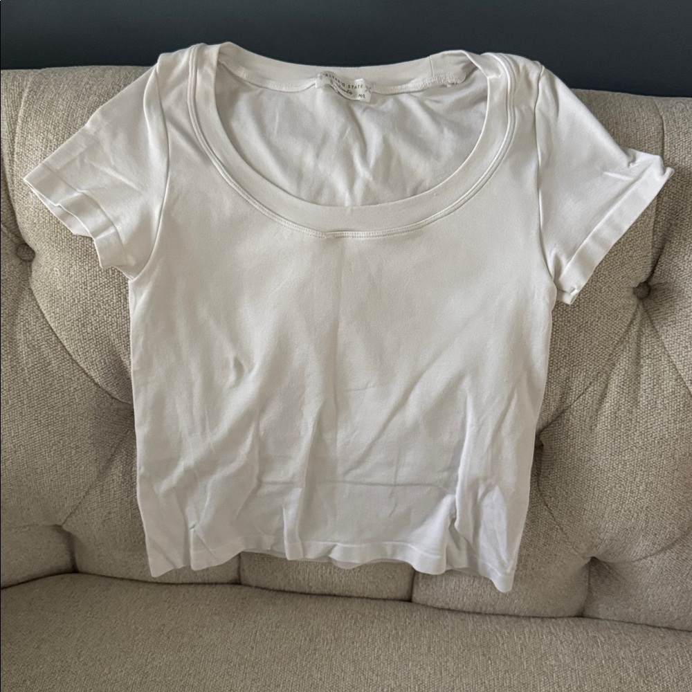 Altar'd State Cream Scoop Neck Tee with built in bra
